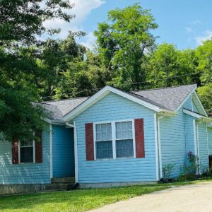 Light blue cottage house